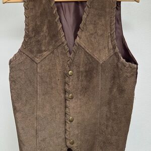 Elegant Brown Suede Vest